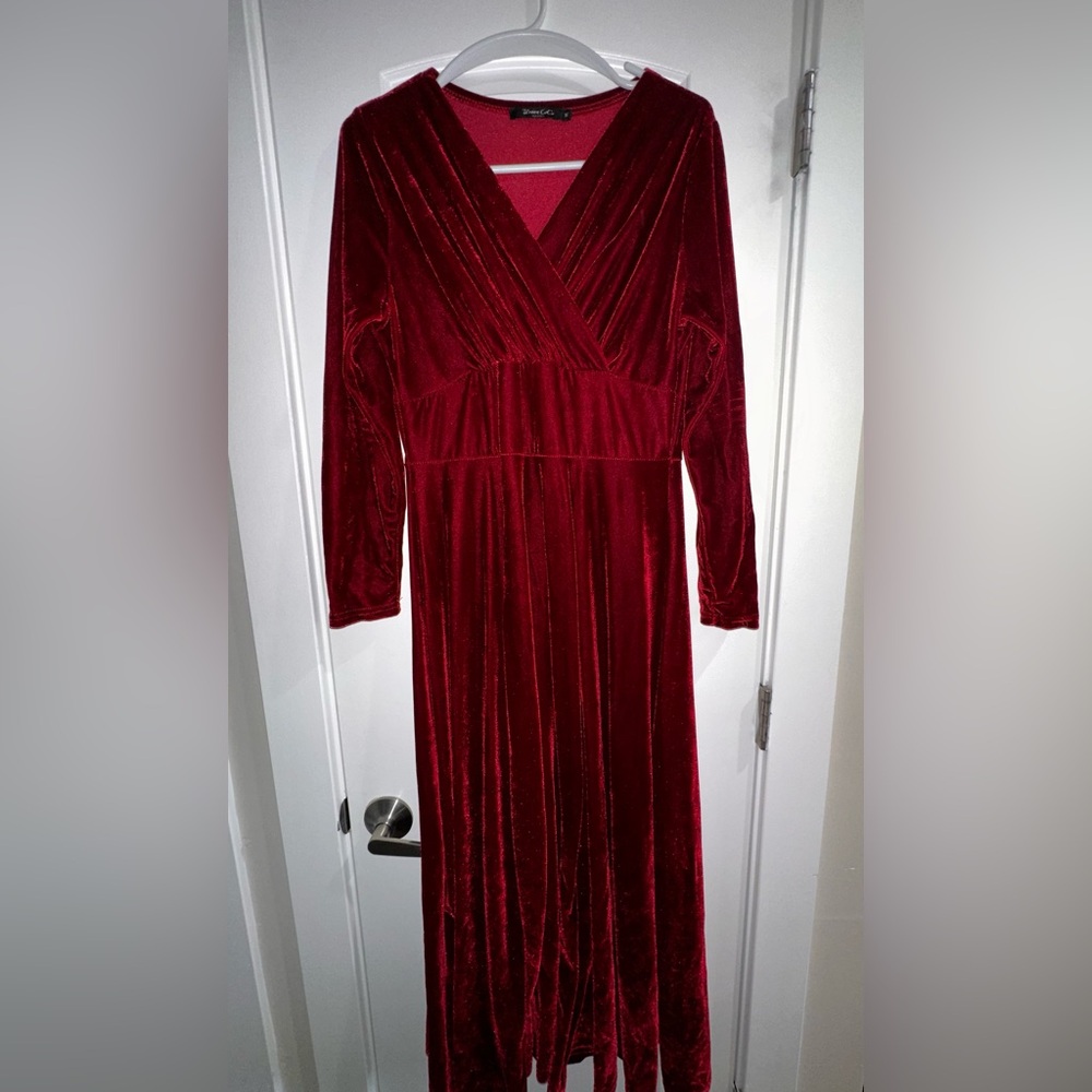 Maroon Floor Length Formal Dress